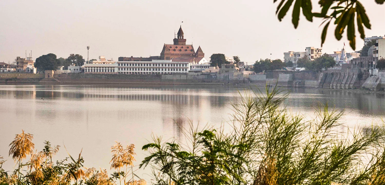 Hamirsar Lake scenic waterbody in the heart of Bhuj city Kutch