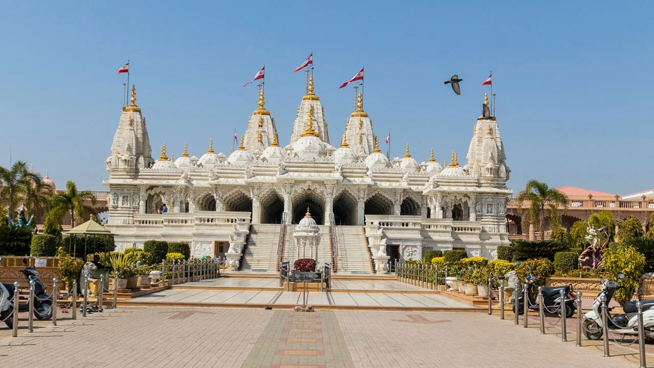 Shree Swaminarayan Temple pure white marble architecture in Bhuj Kutch